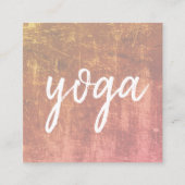 テクスチモダンーパステルホワイトヨガインストラクター スクエア名刺 (正面)