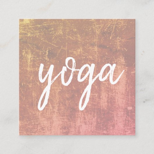 テクスチモダンーパステルホワイトヨガインストラクター スクエア名刺 (正面)