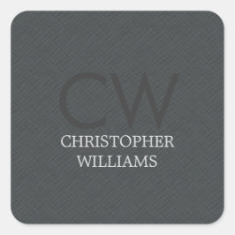 テクスチモダン男らしーググレーモノグラム スクエアシール