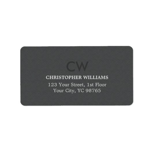 テクスチモダン男らしーググレーモノグラム ラベル (正面)