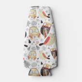 テクスチャおもしろいフクロウ ボトルクーラー (正面)