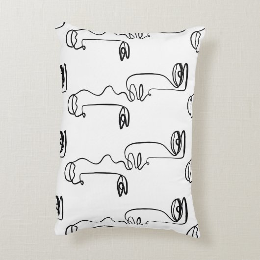 テクスチャと抽象芸術顔。1つの連続した行p アクセントクッション (裏面(縦))