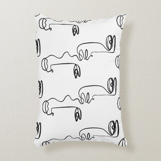 テクスチャと抽象芸術顔。1つの連続した行p アクセントクッション (正面(垂直))