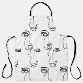 テクスチャと抽象芸術顔。1つの連続した行p エプロン (正面)