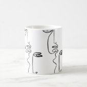 テクスチャと抽象芸術顔。1つの連続した行p コーヒーマグカップ (中央)