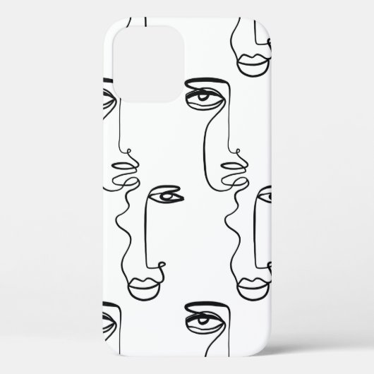 テクスチャと抽象芸術顔。1つの連続した行p Case-Mate iPhoneケース (裏面)