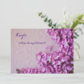 テクスチャにフレッシュ紫色のライラック 招待状 (スタンド正面)