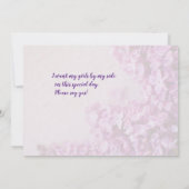 テクスチャにフレッシュ紫色のライラック 招待状 (裏面)