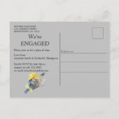 テクスチャのグレーと黄色のチューリップ。 インビテーションポストカード (裏面)