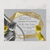 テクスチャのグレーと黄色のチューリップ。 インビテーションポストカード (正面)