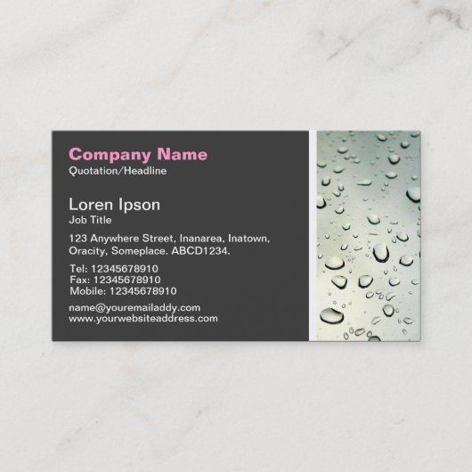 テクスチャのトーン – ウィンドウの雨 名刺 (正面)