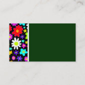 テクスチャのトーン（漫画の花）濃い緑 名刺 (裏面)