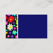 テクスチャのトーン（漫画の花）濃い青 名刺 (裏面)