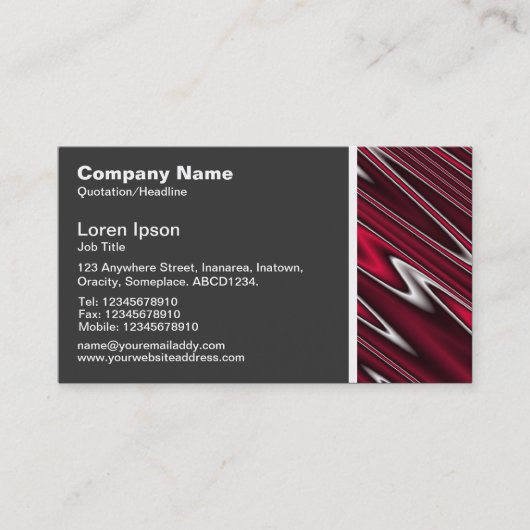 テクスチャのトーン – 赤い波の抽象芸術 名刺 (正面)
