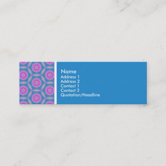 テクスチャのトーン – Terrazzo Pattern – 青 スキニー名刺 (正面)