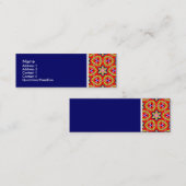 テクスチャのトーン – Terrazzo Pattern 03 - Dark Blue スキニー名刺 (正面/裏面)