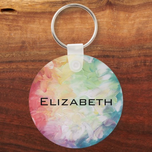 テクスチャの太さを個人用に設定する絵を描抽象芸術 キーホルダー (正面)