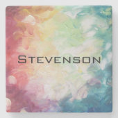 テクスチャの太さを個人用に設定する絵を描抽象芸術 ストーンコースター (正面)