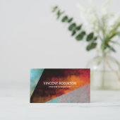 テクスチャの背景 | カラーブロック | 抽象芸術 名刺 (スタンド正面)