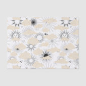 テクスチャの黄褐色の雲の背後にある様式化された黒い太陽 薄葉紙 (正面)