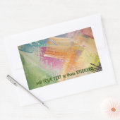 テクスチャアートを使用したカラフルカスタマイズ可能なシール 長方形シール (封筒)