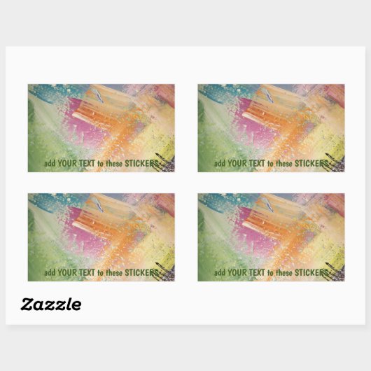 テクスチャアートを使用したカラフルカスタマイズ可能なシール 長方形シール (シート)