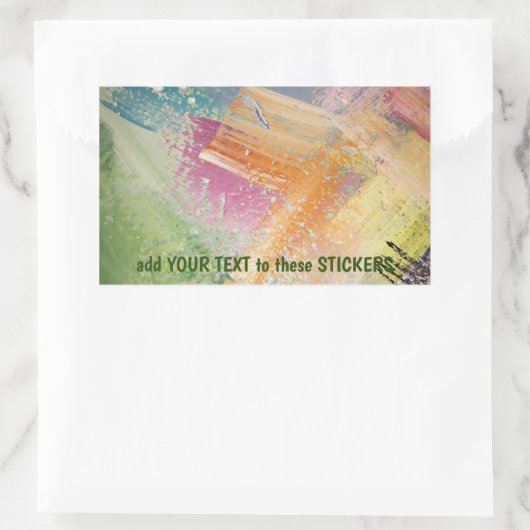 テクスチャアートを使用したカラフルカスタマイズ可能なシール 長方形シール (バッグ)