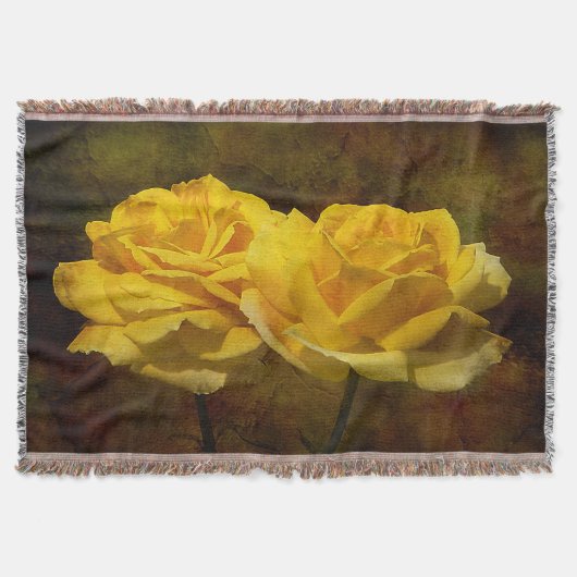 テクスチャイエローローズズブランケット スローブランケット (正面)