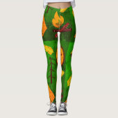 テクスチャエフェクトグリーンキャンプレギンス レギンス (正面)