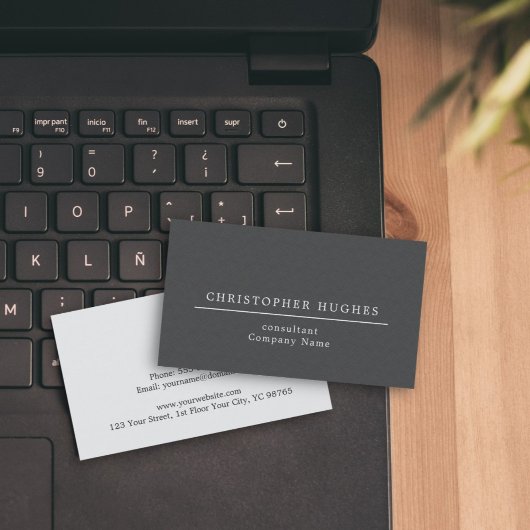 テクスチャエレガントグレーの白い線の弁護士 名刺