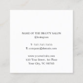 テクスチャエレガントグレーターコイズタイポグラフィヘア スクエア名刺 (裏面)