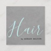 テクスチャエレガントグレーターコイズタイポグラフィヘア スクエア名刺