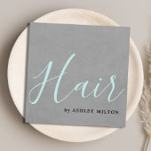 テクスチャエレガントグレーターコイズタイポグラフィヘア スクエア名刺