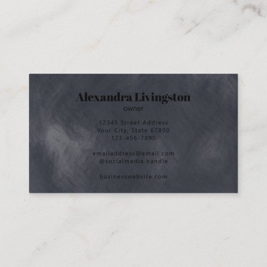 テクスチャエレガントグレー水カラープロフェッショナル 名刺 (裏面)