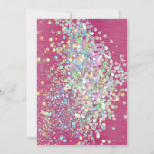 テクスチャエレガントピンクホログラフィックパステル結婚ズ 招待状 (裏面)