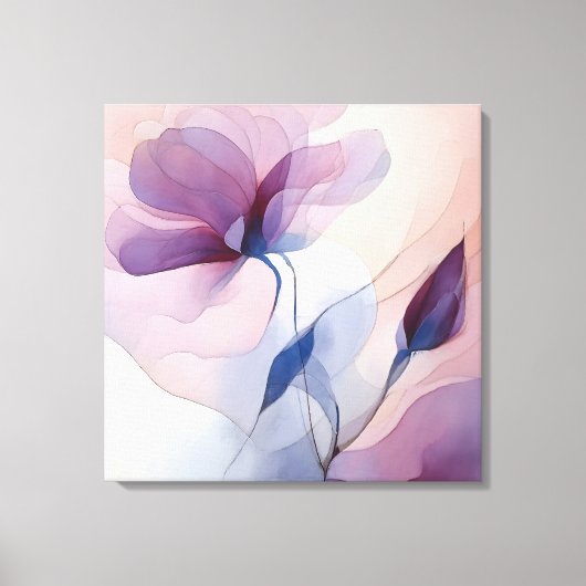 テクスチャエレガントフローラアート キャンバスプリント (正面)