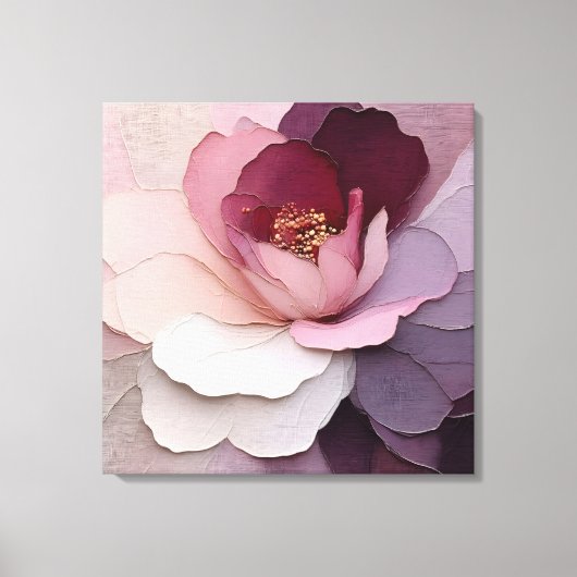 テクスチャエレガントフローラアート キャンバスプリント (正面)