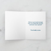 テクスチャエレガント付き青フレームファミリフォトコラージュ カード (内部)