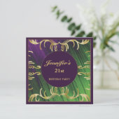 テクスチャエレガント誕生日招待状 招待状 (スタンド正面)