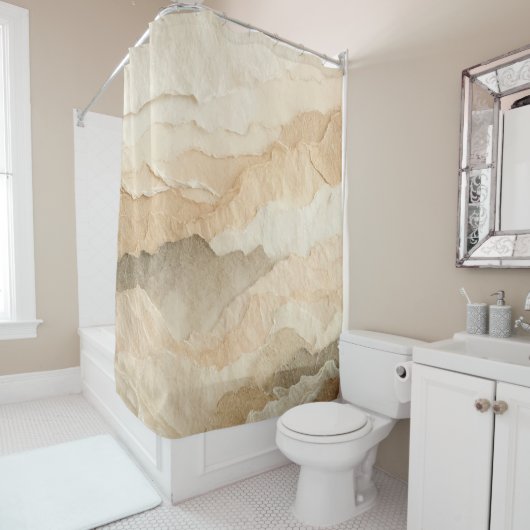 テクスチャオーガニックリッピングされた自然なレイヤ シャワーカーテン (インサイチュ)