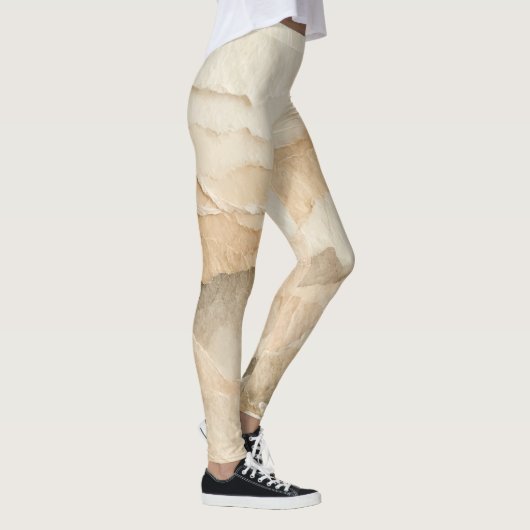 テクスチャオーガニックリッピングされた自然なレイヤ レギンス (右)