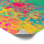 テクスチャカラフル抽象芸術水の色絵画の ポスター (角)