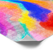 テクスチャカラフル抽象芸術水の色絵画の ポスター (角)