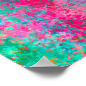 テクスチャカラフル抽象芸術水の色絵画の ポスター (角)