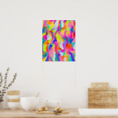 テクスチャカラフル抽象芸術水の色絵画の ポスター (キッチン)