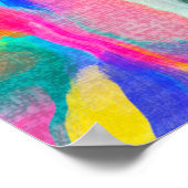 テクスチャカラフル抽象芸術水の色絵画の ポスター (角)