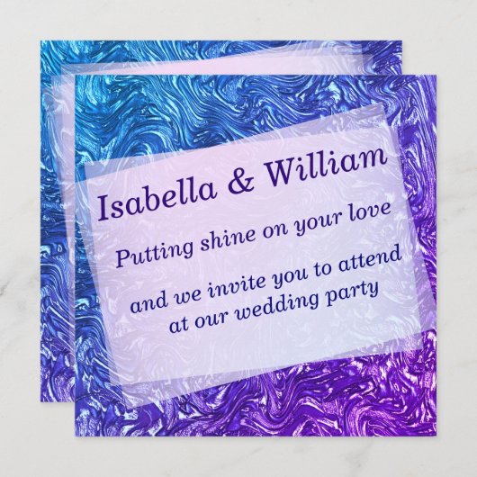 テクスチャカーブ（青から紫） 招待状 (正面/裏面)