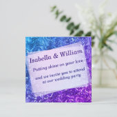 テクスチャカーブ（青から紫） 招待状 (スタンド正面)