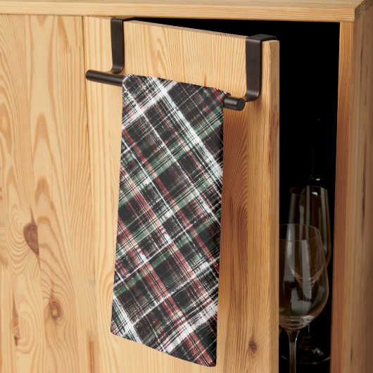 テクスチャクリスマスタータンチェック。 キッチンタオル (三つ折り)