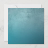 テクスチャグラデーションティール（緑がかった色）の結婚延期カード 招待状 (裏面)